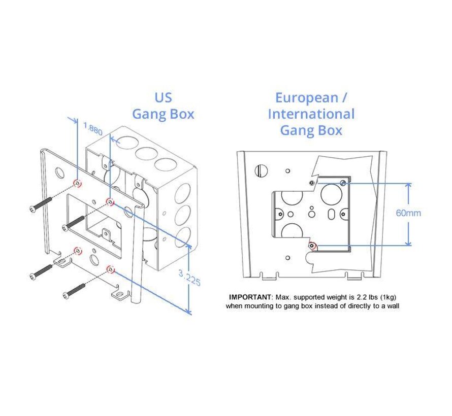 Fixed VESA Slim Glass Mount Glasbevestiging (zelfklevend)