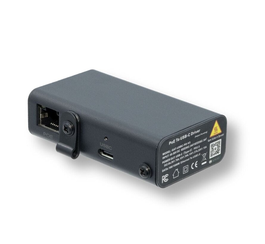 USB-C PoE Adapter - Power & Data (LAN) -25W- Gigabit
