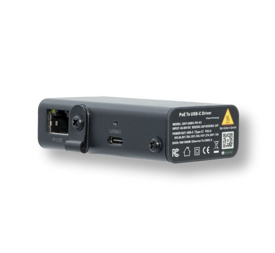 USB-C PoE Adapter - Power & Data (LAN) -25W- Gigabit