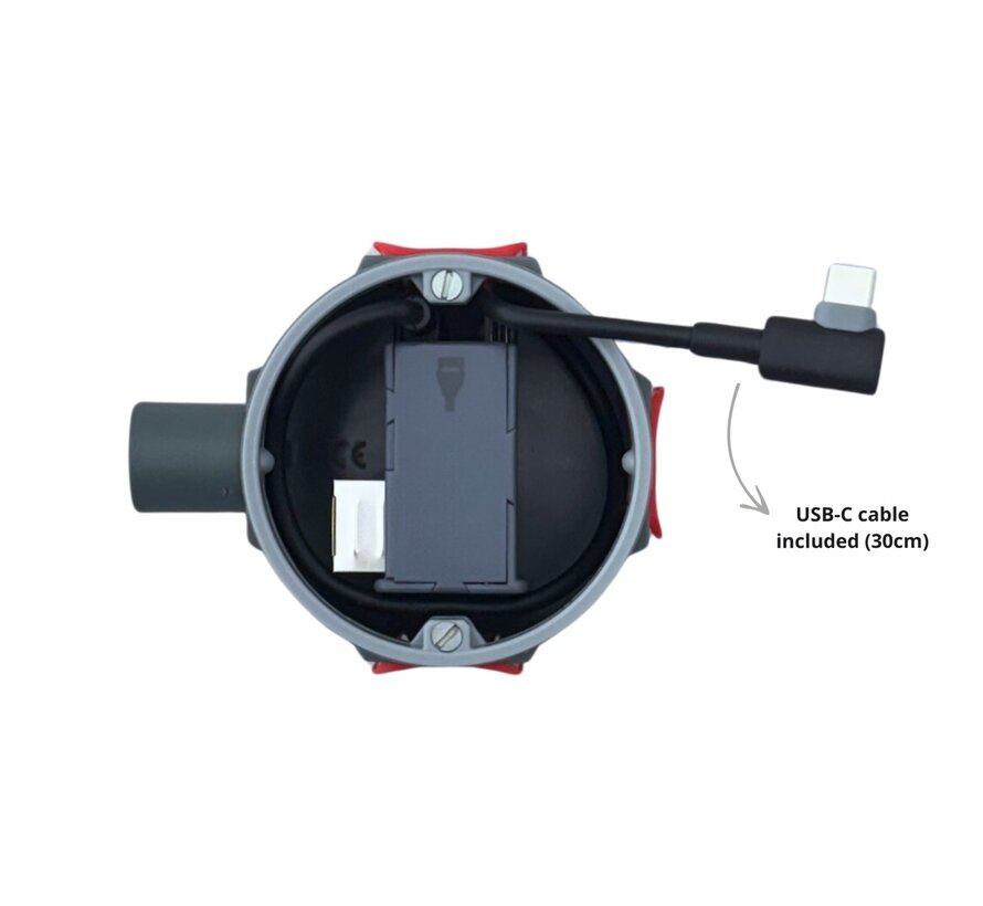 PoE naar USB-C adapter 2x USB-C poort met USB-C kabel haaks