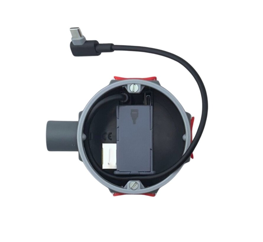 PoE naar USB-C adapter 2x USB-C poort met USB-C kabel haaks