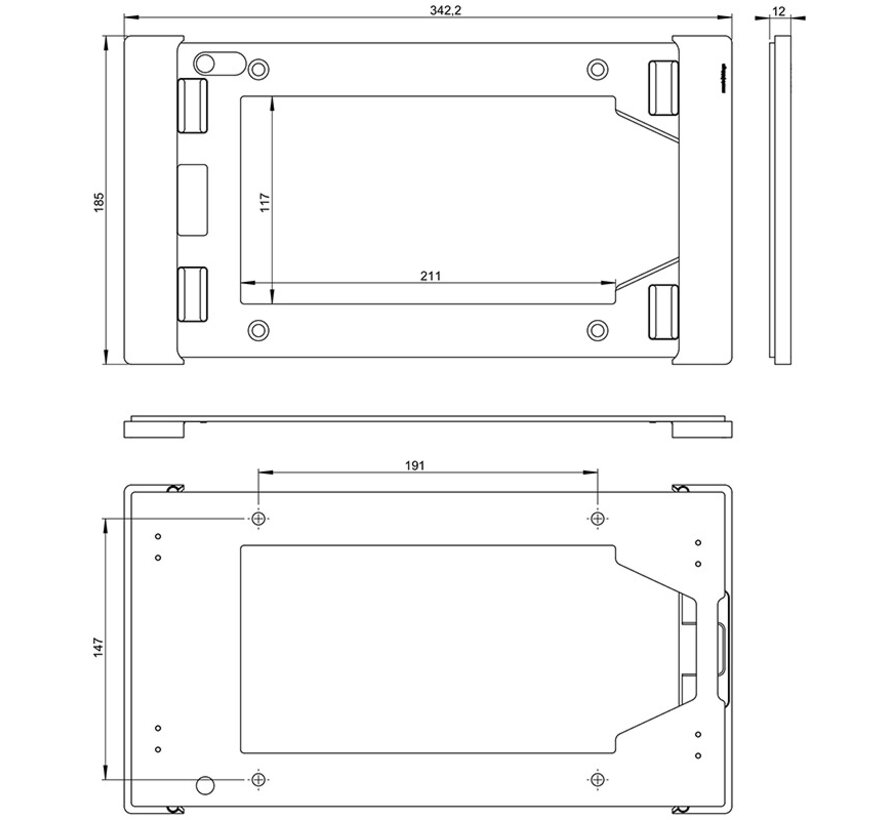 sDock Fix wandhouder Samsung Galaxy Tab S7+, S7FE, S8+, S9+, S9 FE+