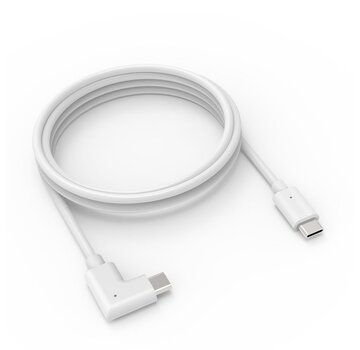 Haakse USB-C to USB-A 2.0 kabel 2 mtr  Wit