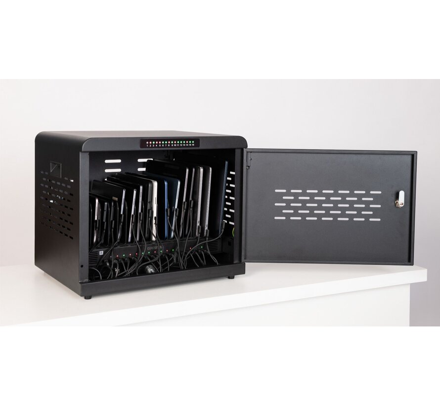 Oplaad- en afsluitbare behuizing voor tablets – USB-C PD 3.0