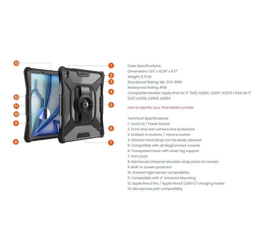 aXtion Slim MH voor iPad Air 11" (M2/M3)