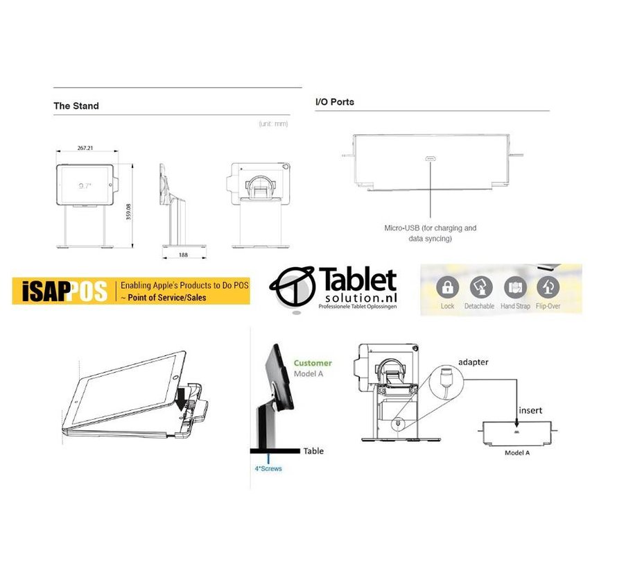 ISAPPOS iPad Air 2 POS standaard