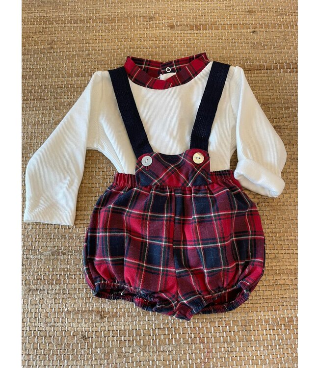 Pakje bloomer met bretellen carré rood