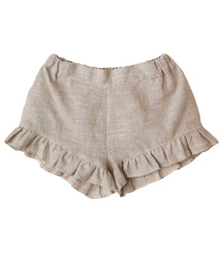 Meisjesshort linnen beige
