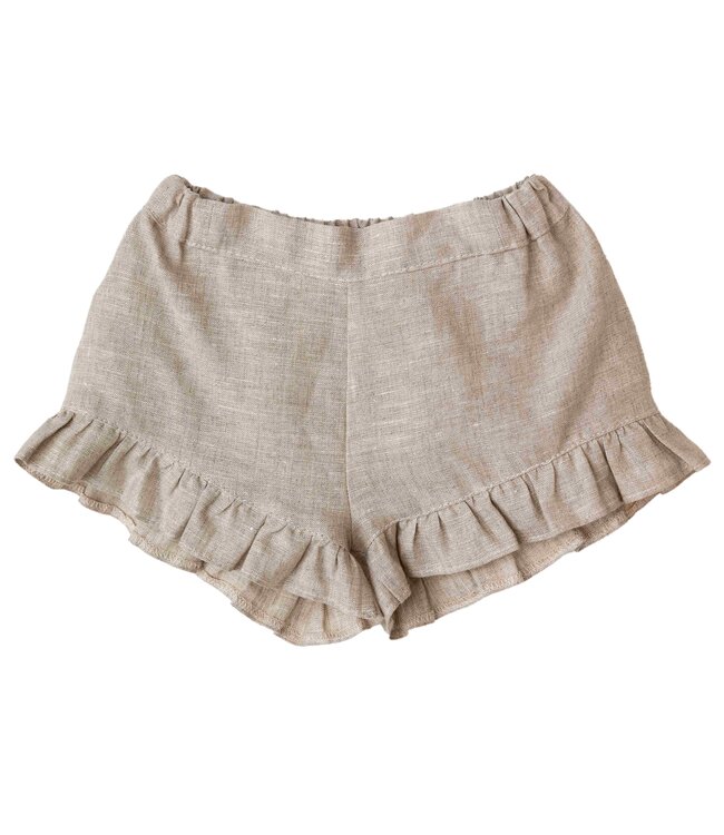 Meisjesshort linnen beige
