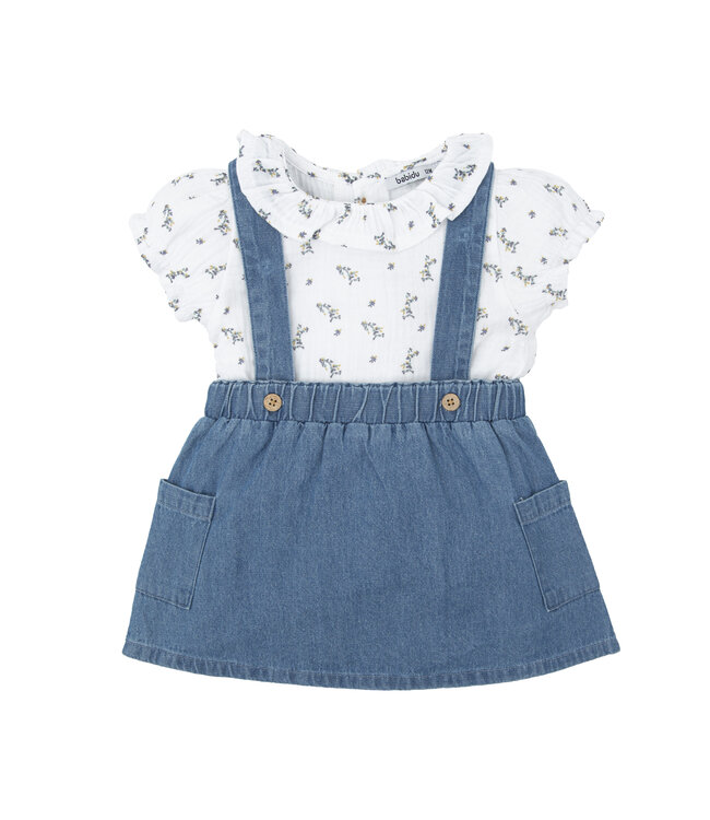 Set jeans rokje met bloesje