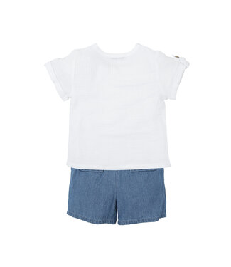 set short jongen met hemd shirt korte mouw