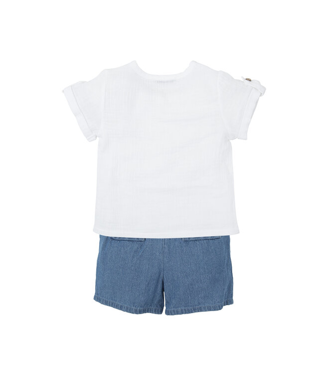 Babidu set short jongen met hemd shirt korte mouw