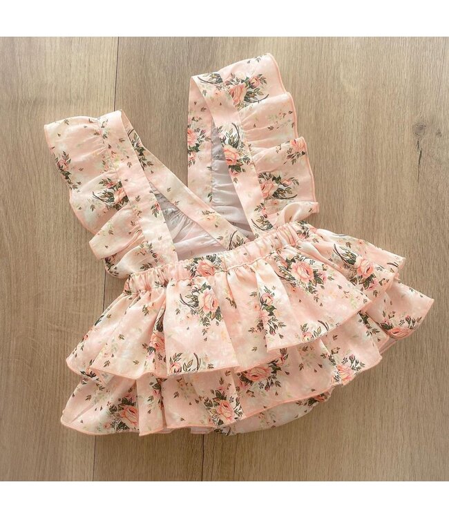 Bloomerset met 'bretellen', gebloemd