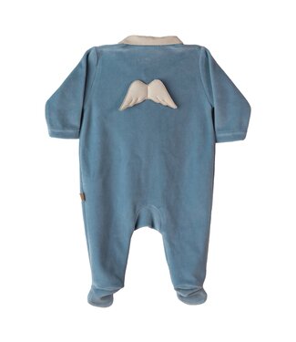 Babypakje velours blauw 'engel'