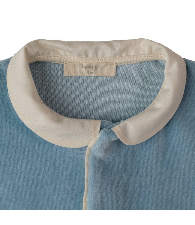 Babypakje velours blauw 'engel'