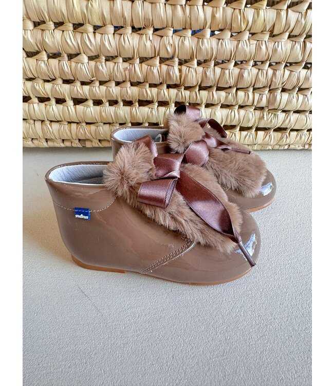 Stabifoot Lakschoentje vichy bruin met afneembaar donsje