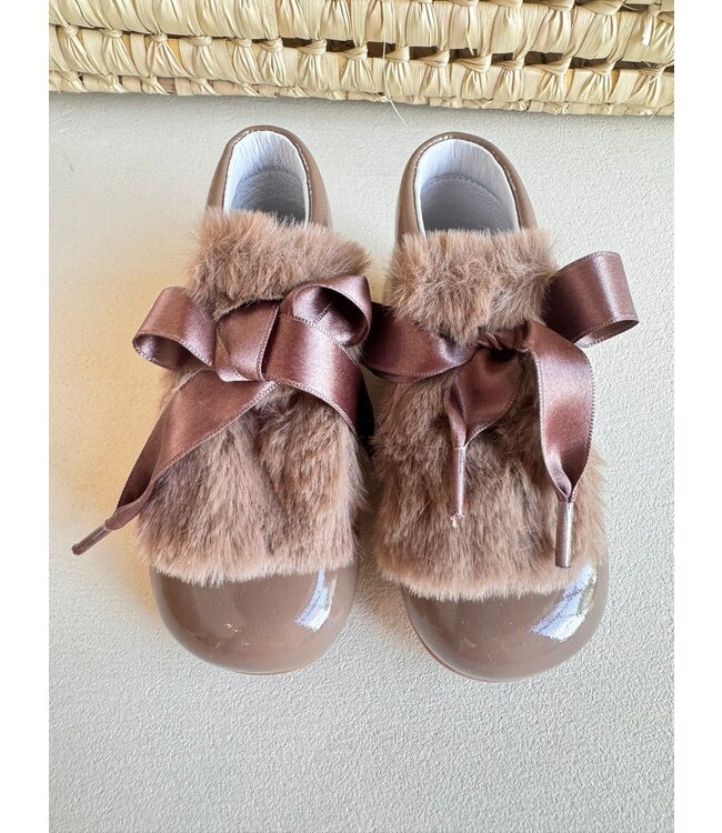 Stabifoot Lakschoentje vichy bruin met afneembaar donsje