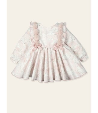 Kleedje roze met zwaantjes