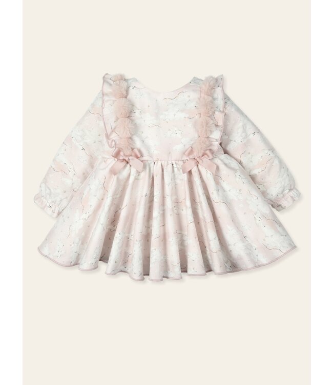 Kleedje roze met zwaantjes