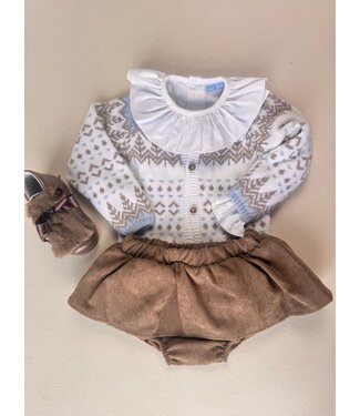 Meisjesset bloomer, longssleeve, gilet