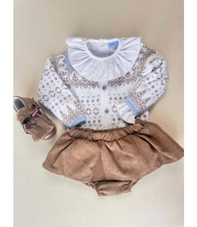 Meisjesset bloomer, longssleeve, gilet