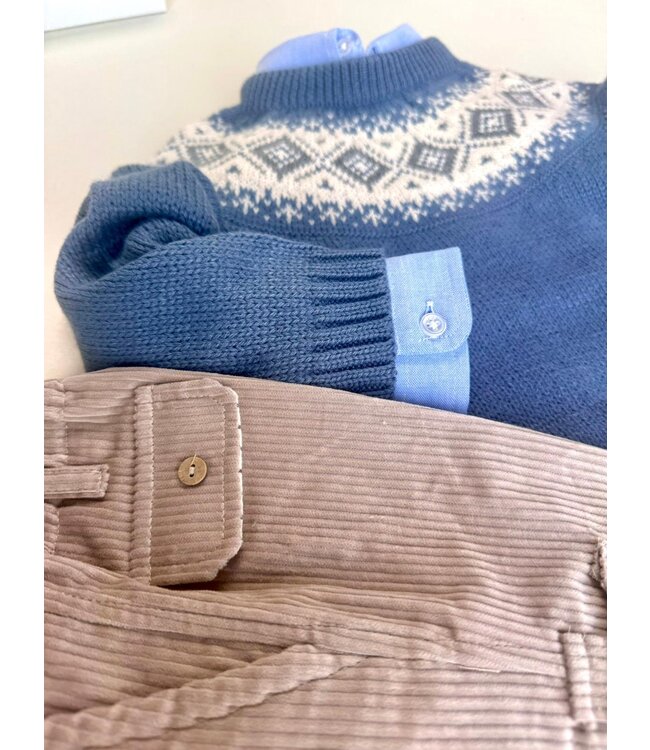 Velours biker broek taupe