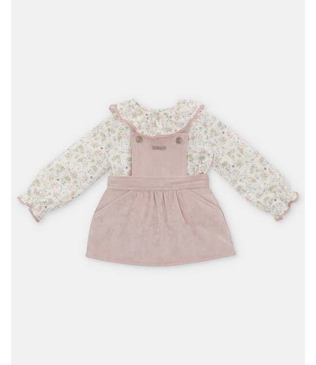 Blouse en kleedje met bretellen