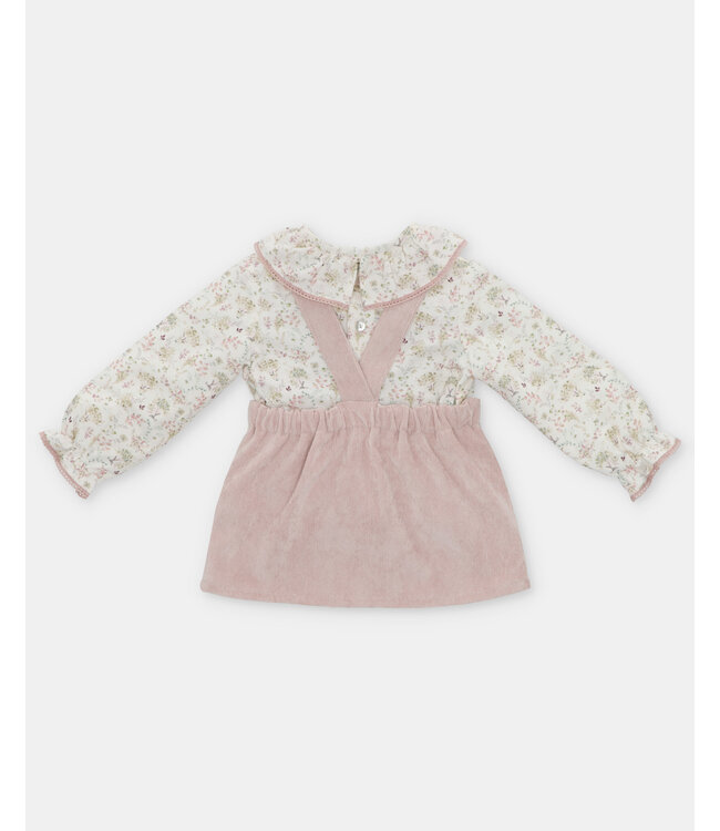 Blouse en kleedje met bretellen