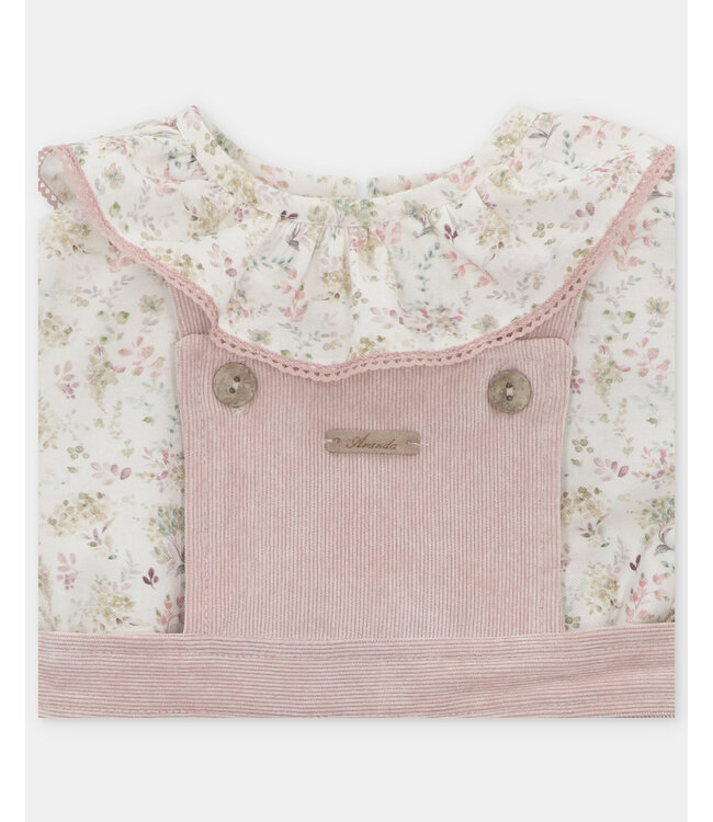 Blouse en kleedje met bretellen