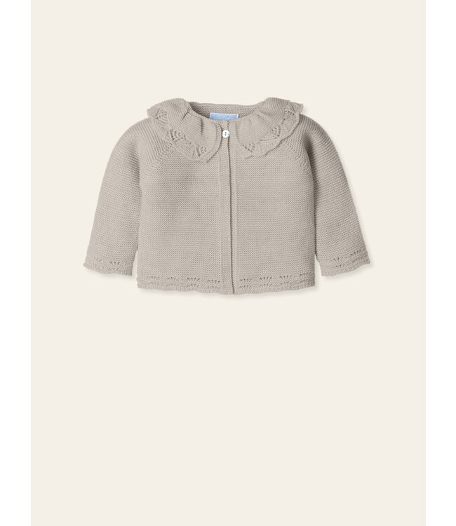 Gilet mokka met kraagje