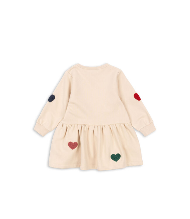 Konges Slojd Kleedje met hartjes  Lou-sweatjurk