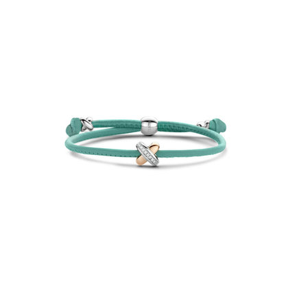 Armband Copacabana bedel gekruist pave