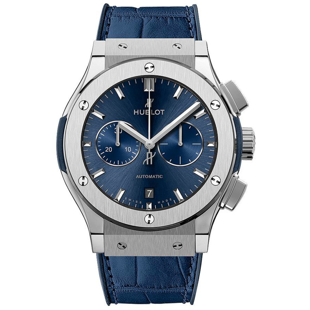 Hublot CLASSIC FUSION BLUE CHRONOGRAPH TITANIUM [541.NX.7170.LR] - Schaap  en Citroen