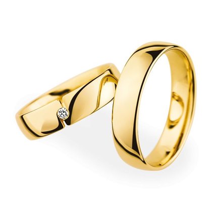 Wedding Rings 18 Carat Yellow Gold 1 Brilliant