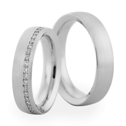 Wedding Rings 18 Carat White Gold 44 Brilliants
