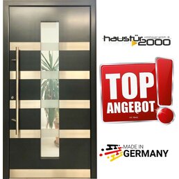 AKTION Aluminium Haustür FLÜGELÜBERDECKEND 7-fach Verriegelung SOFORT VERGÜGBAR