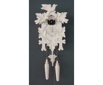 Trenkle Uhren Cuckoo Clock 35cm peints en blanc avec mouvement quartz et le capteur de lumière