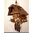 Hettich Uhren Orginal in the Black Forest handmade cuckoo clock massive housing in the Black Forest house style 47cm high with movable wood chipper dance figures and mill wheel