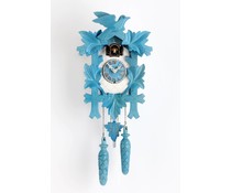 Trenkle Uhren Cuckoo clock 35cm painted blue and white with quartz movement and light sensor