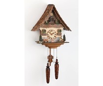 Trenkle Uhren Reloj de cuco de 35cm con techo de tejas de madera hecho a mano con movimiento de cuarzo y sensor de luz
