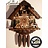 Hettich Uhren Origineel handgemaakte koekoeksklok in Zwarte Woud huisstijl 40cm hoog met beweegbare dubbelzaag-dansfiguren en molenrad