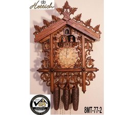 Hettich Uhren Original Black Forest cuckoo clock with hand-crafted hand-made figures and carving 52cm high and 36cm wide - Copy - Copy