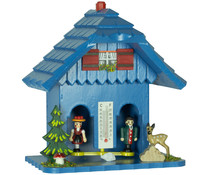 Trenkle Uhren Weather house no.73 blue made in the Black Forest 14cm high