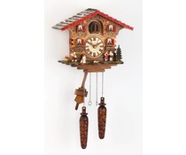 Trenkle Uhren Cuckoo Clock 25 centimetri a mano in legno tetto in scandole al quarzo con sensore di luce - Copia