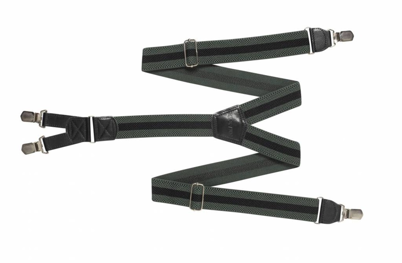 Bretels HENDRIK groen met zwarte streep