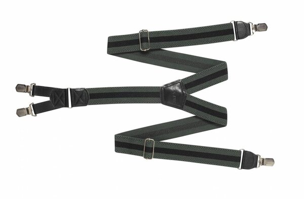 Bretels HENDRIK groen met zwarte streep