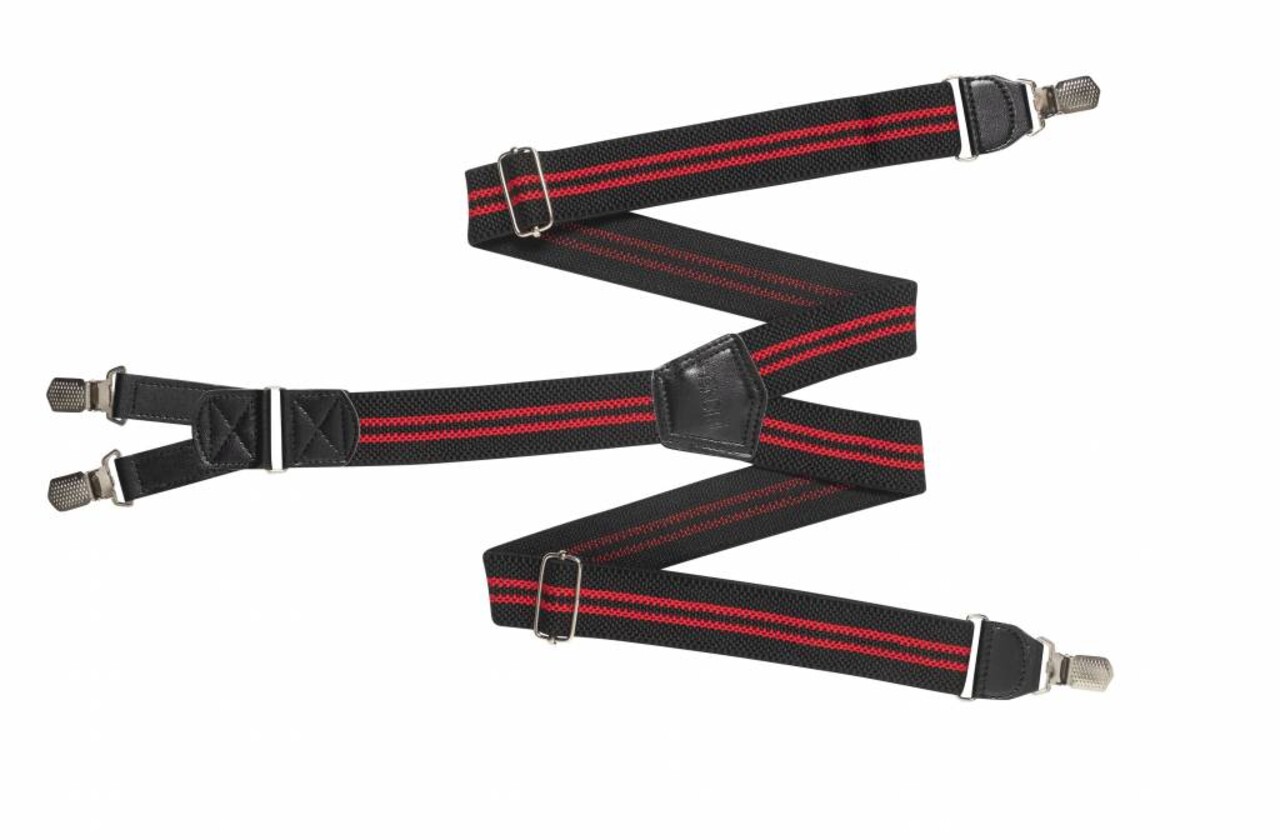 Hendrik Silver Hosenträger schwarz mit doppeltem roten Streifen Hendrik Silver Hosenträger schwarz mit doppeltem roten Streifen