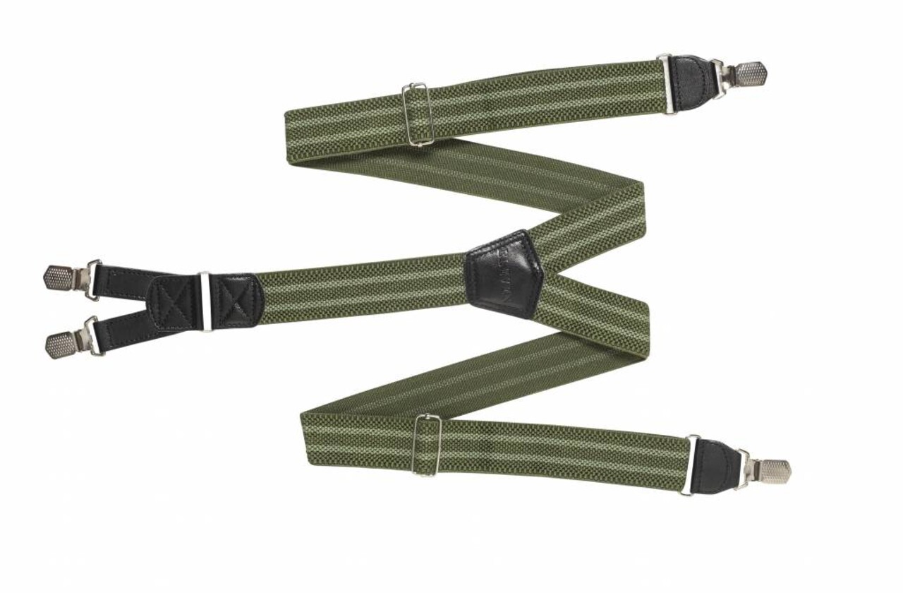 Hendrik Silver Hosenträger grün mit schwarzem Streifen