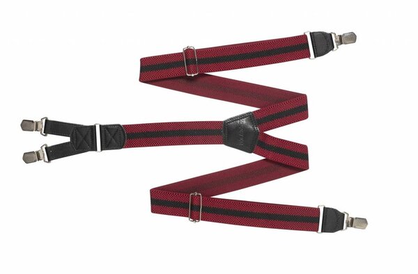 Hosenträger bordeaux rot mit schwarzem Streifen