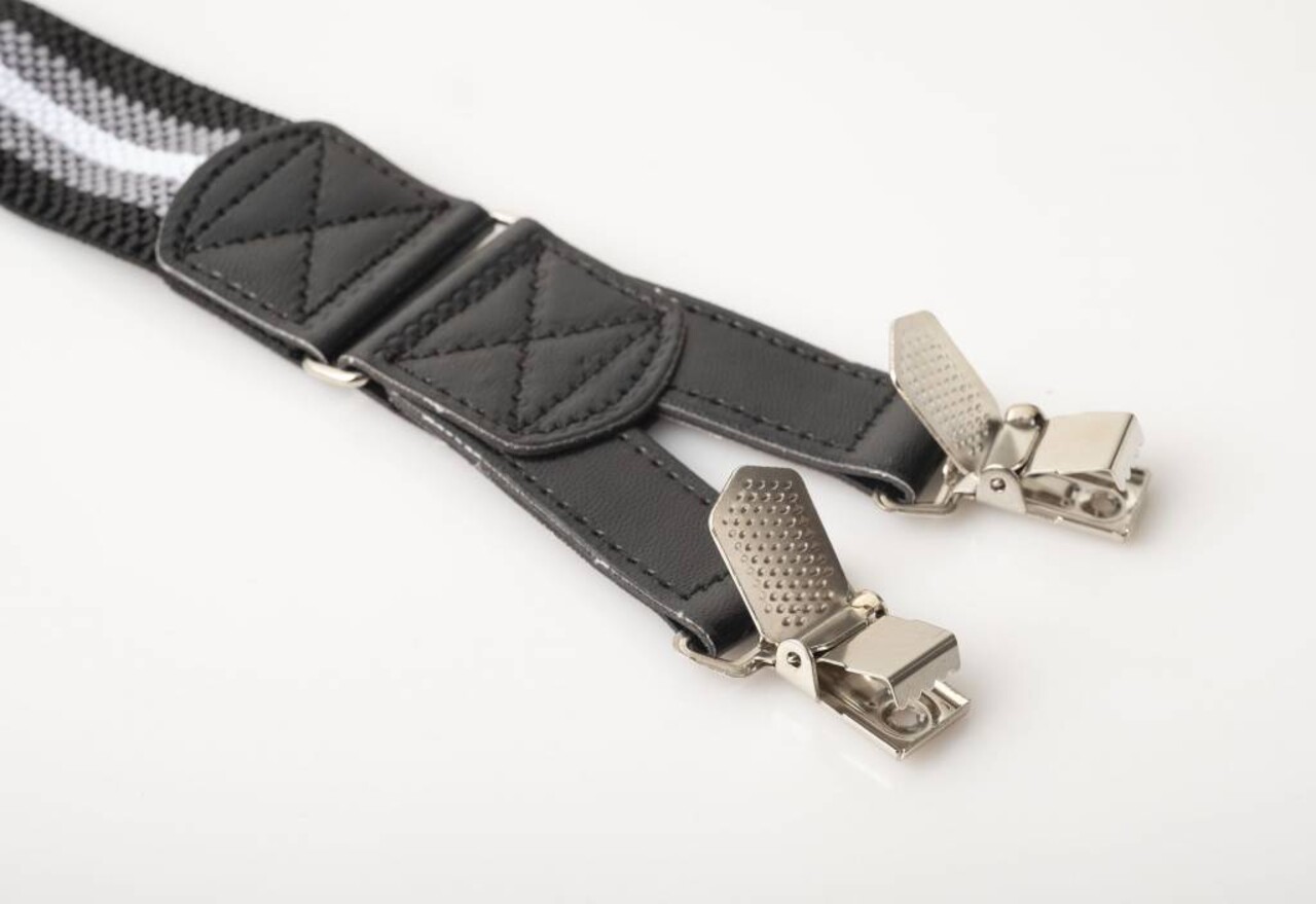 Hosenträger braun mit orangen Streifen